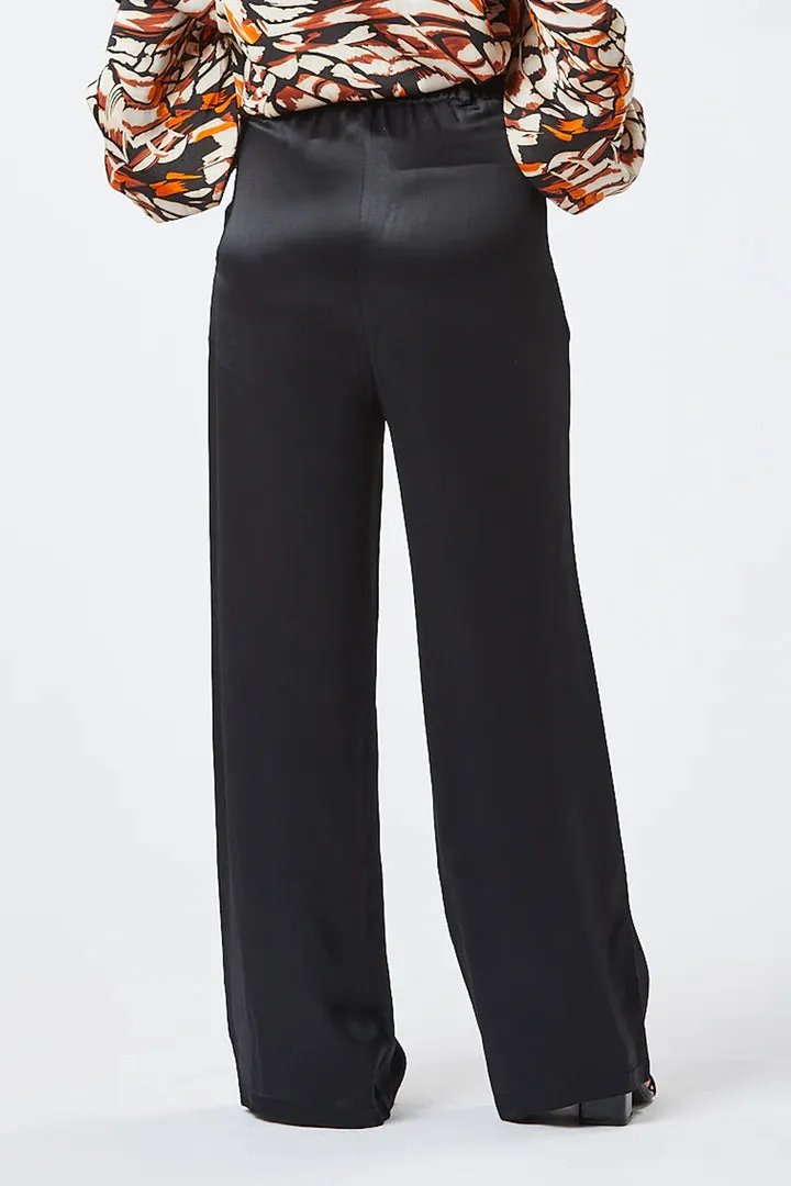 MIKA SATIN WIDE LEG TROUSERS (BLACK)