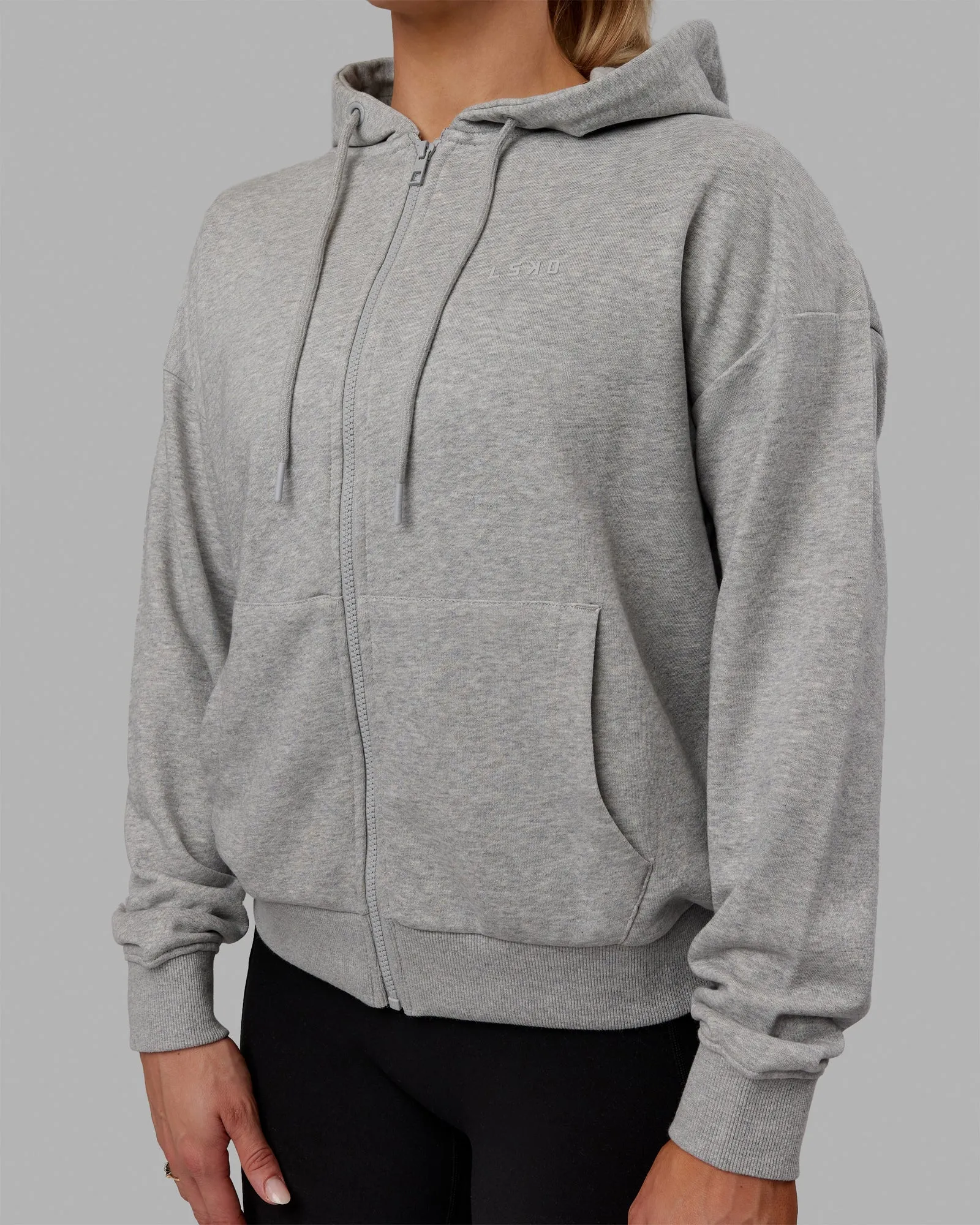 MVP Zip Through Hoodie - Light Grey Marl