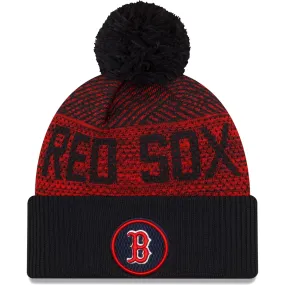 New Era Boston Red Sox Authentic Collection Sport Cuffed Knit Hat with Pom-Navy