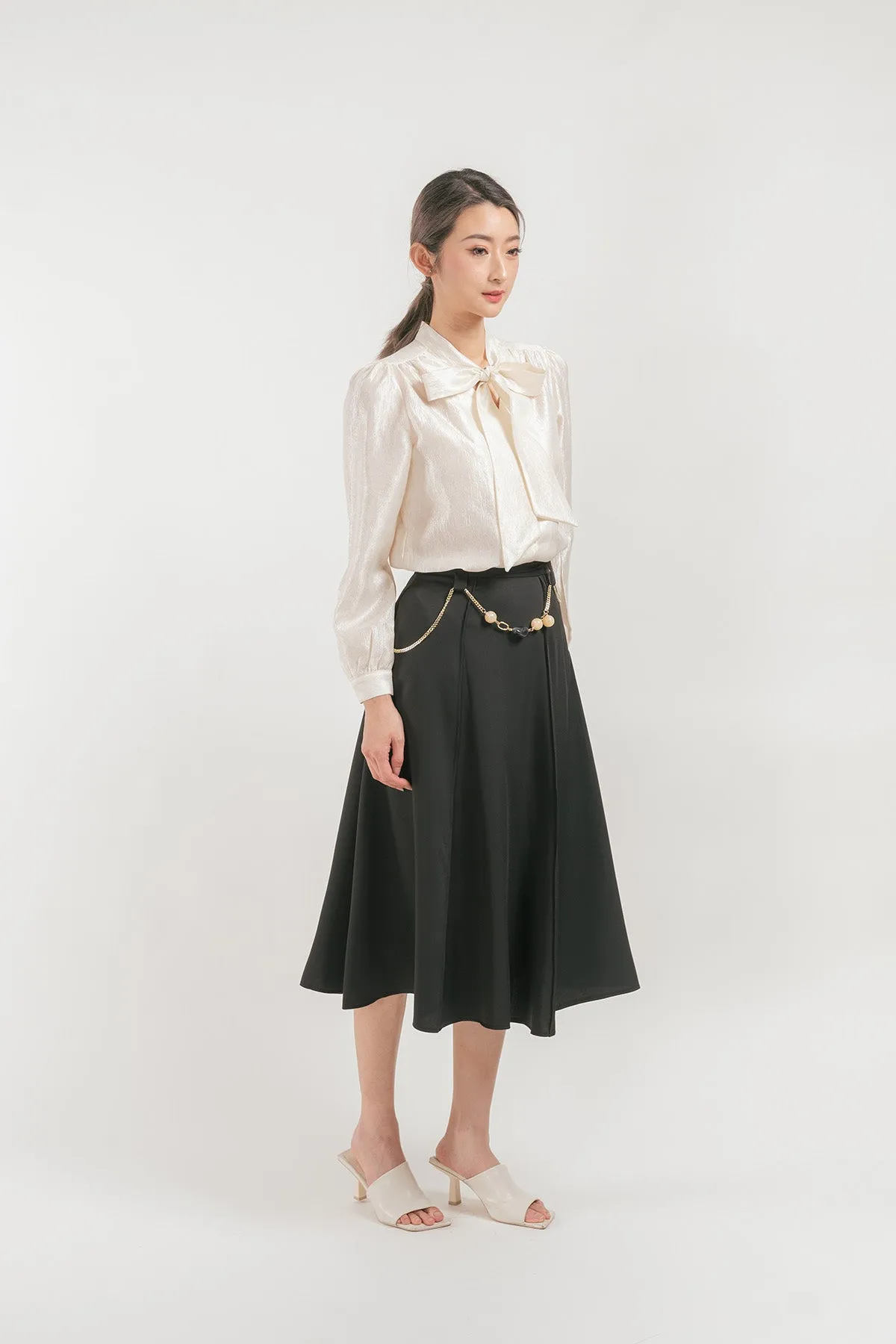 Odillia Beaded Chain Midi Skirt