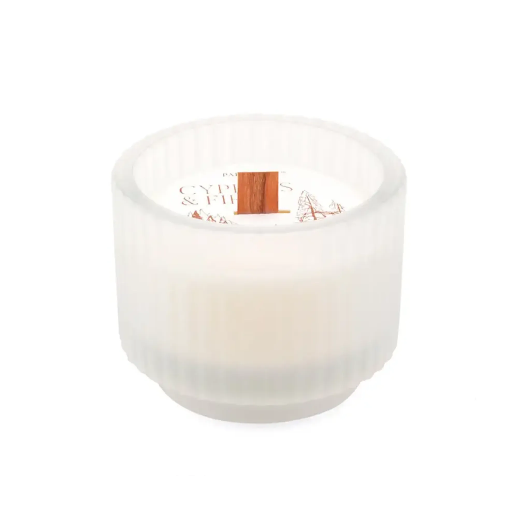 Paddywax Cypress & Fir Frosted Glass Candle & Wood Wick