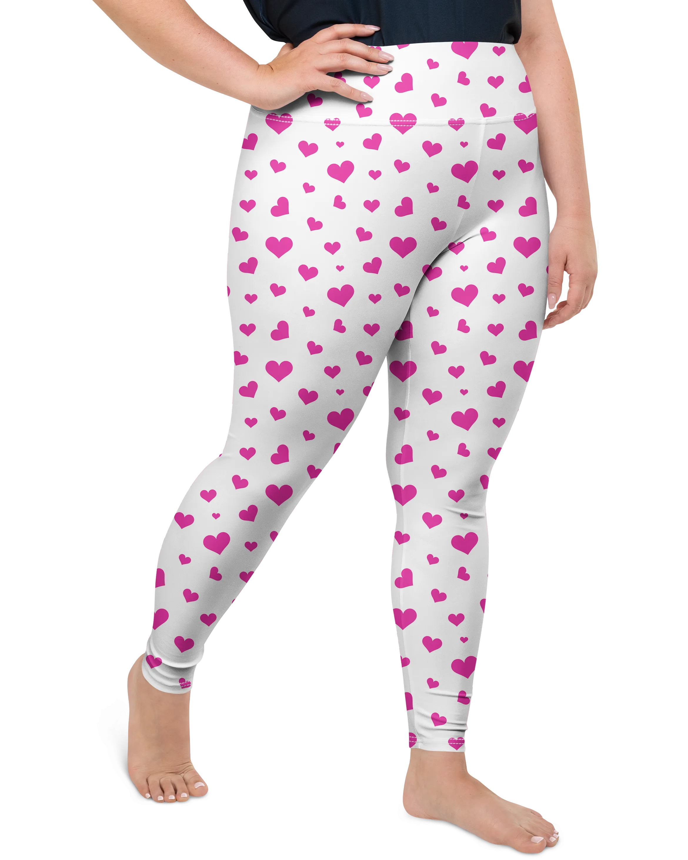 Pink Hearts Plus Size Leggings