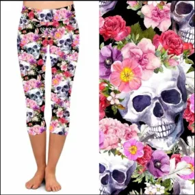 Pink Skull Print Capri & Leggings