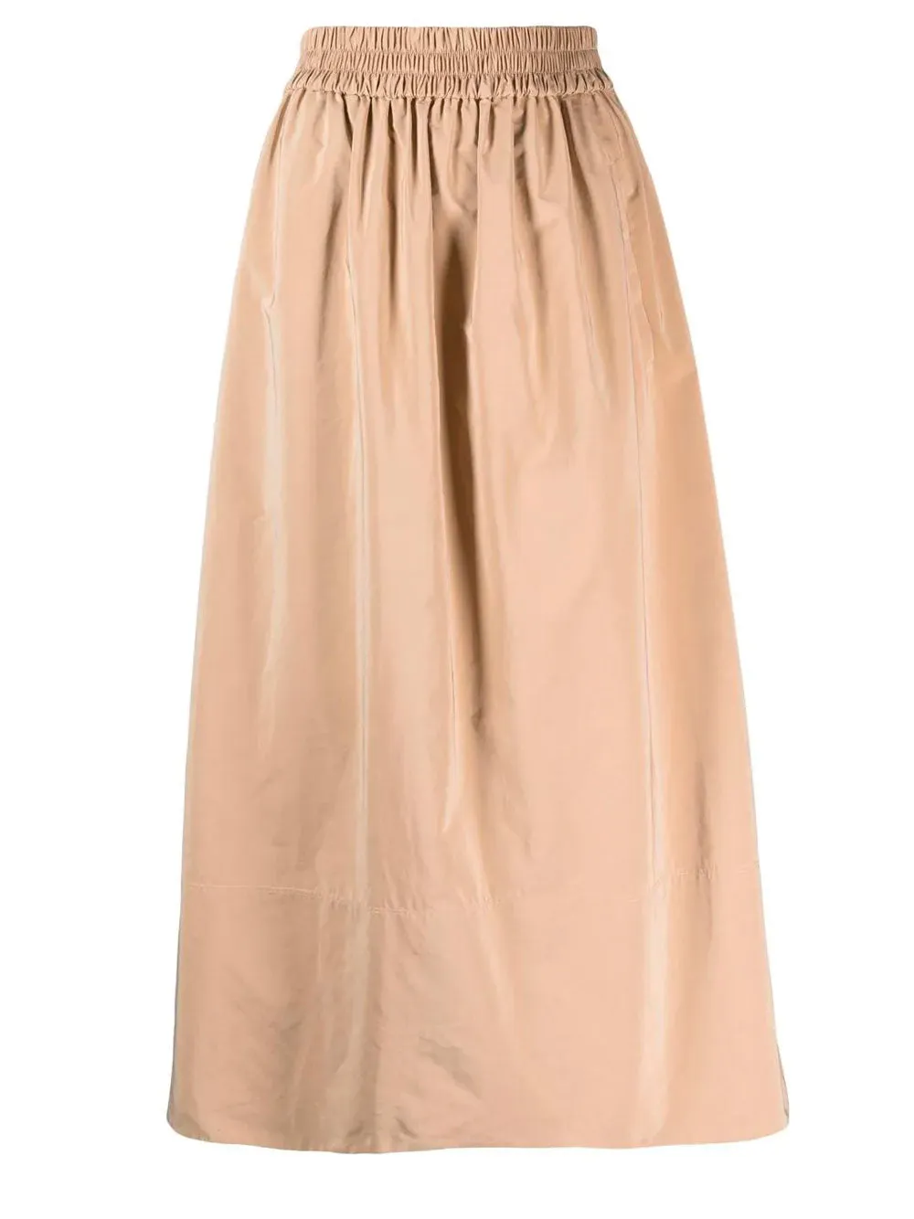 Pleated A-line midi skirt