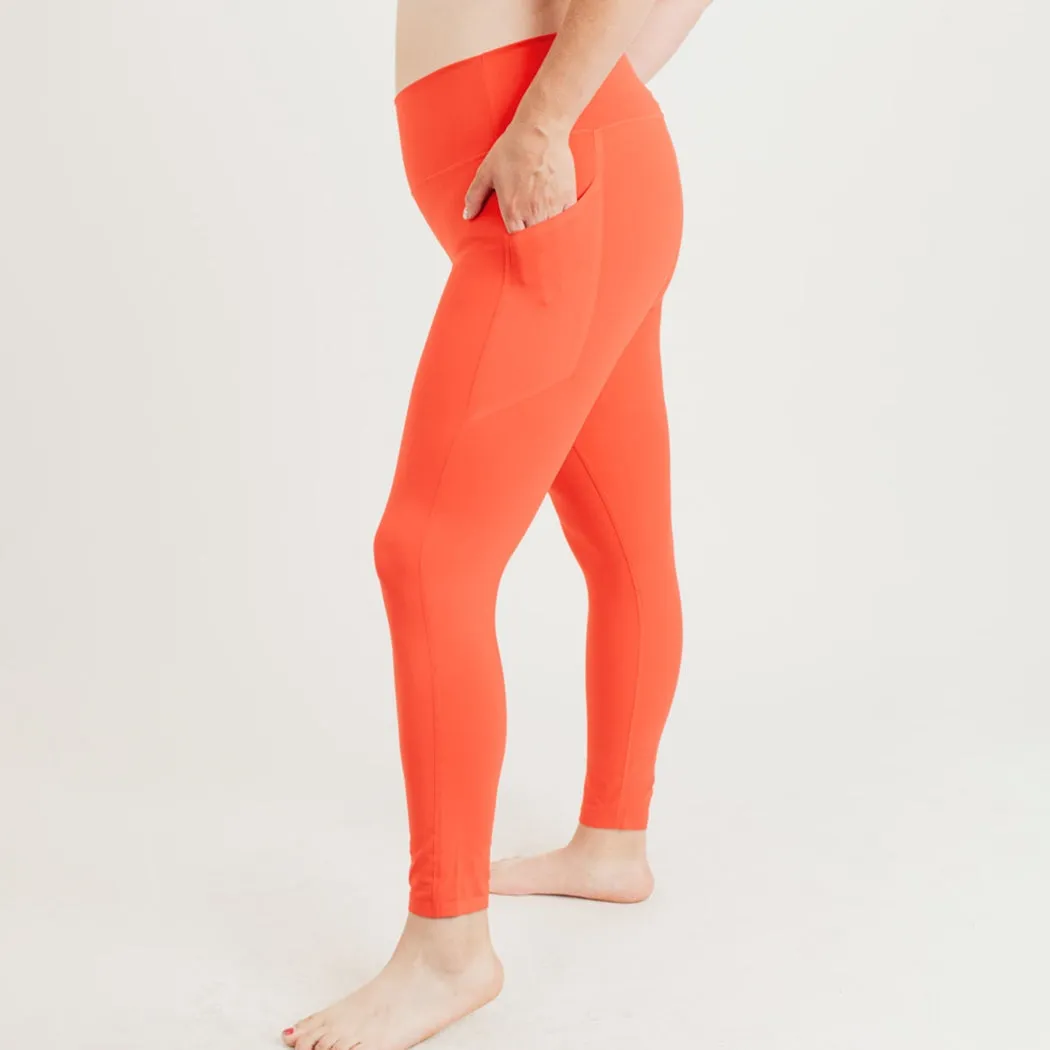 PLUS Laser-Cut Highwaist Leggings - Orange