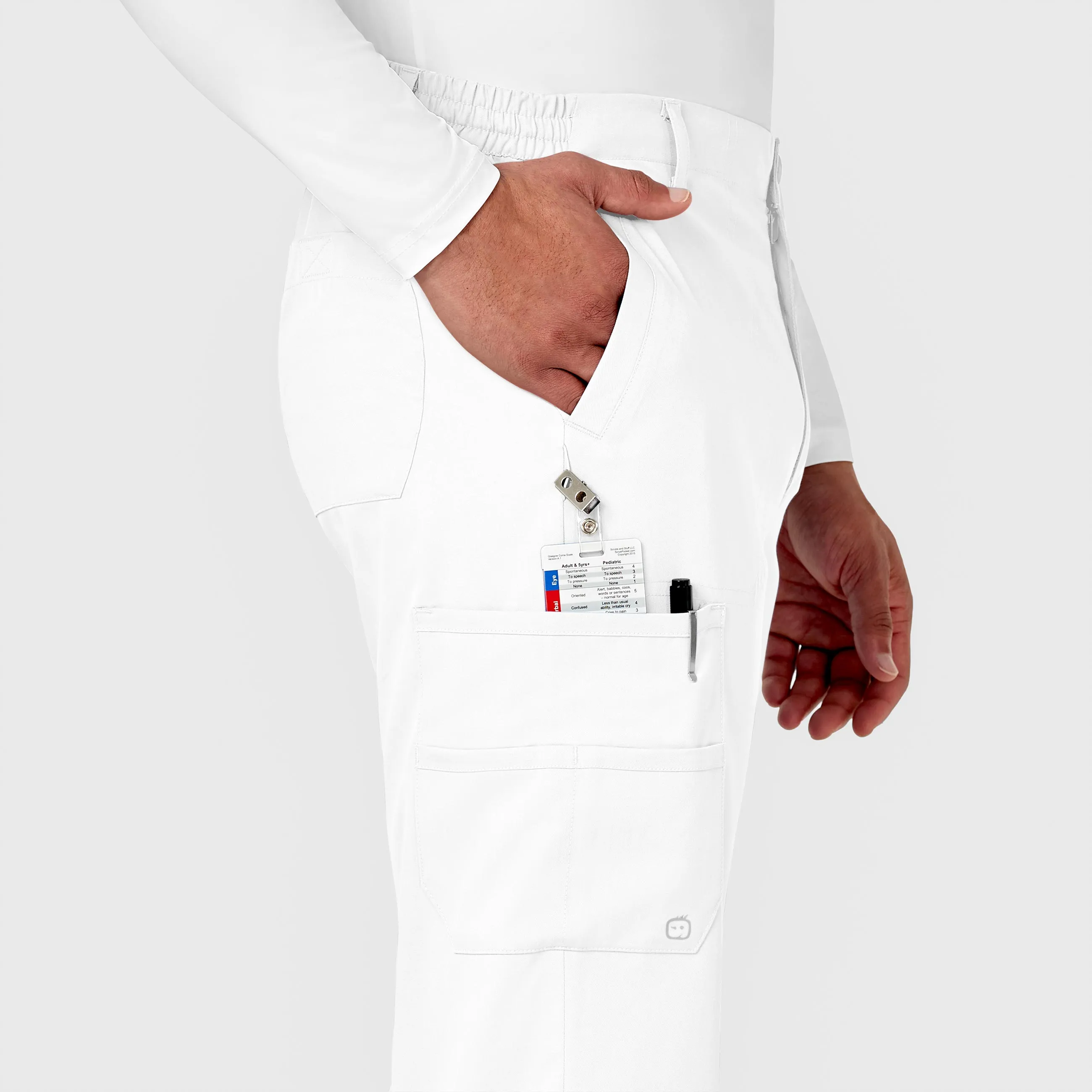 PRO Men's Cargo Scrub Pant - White