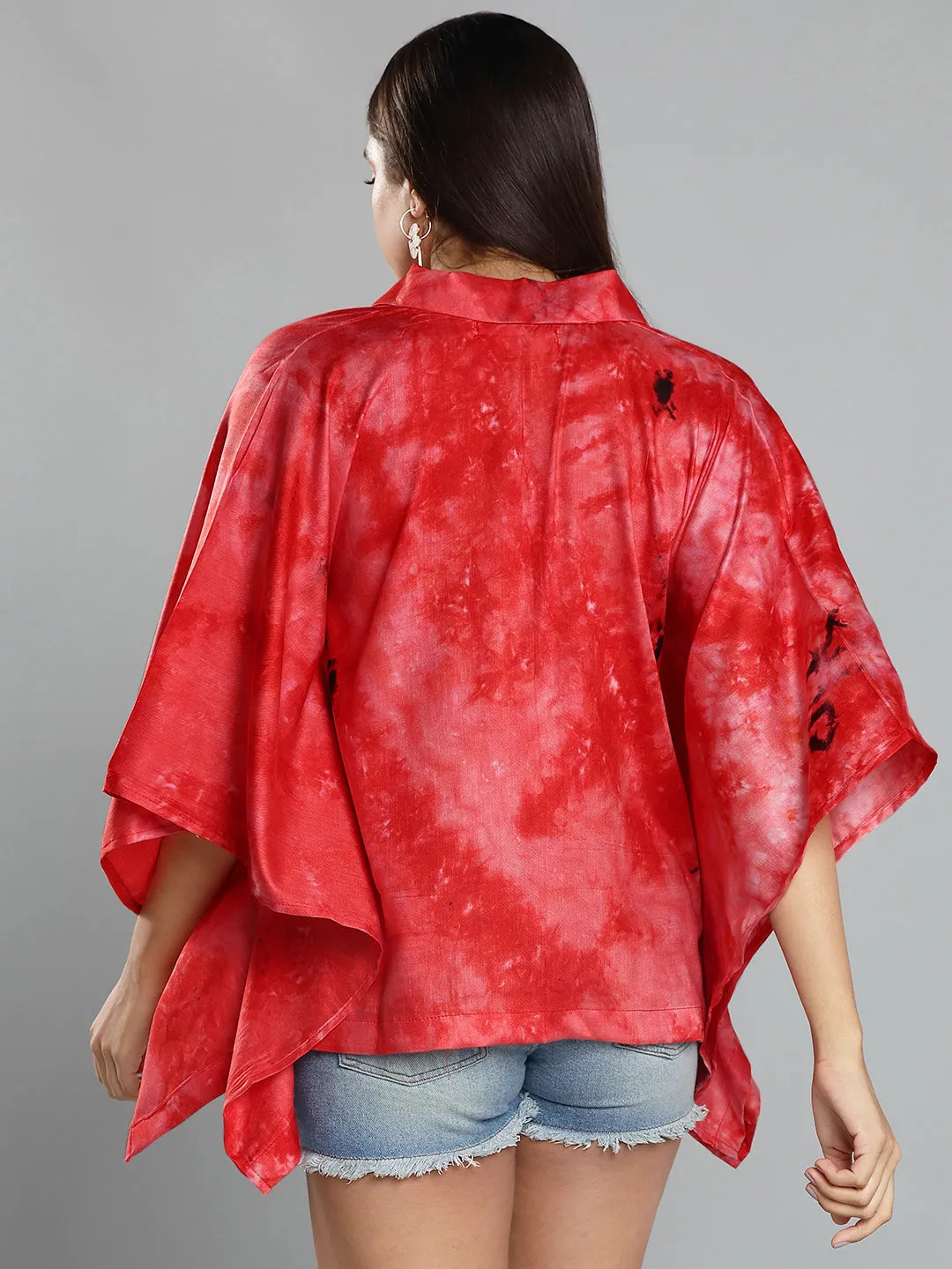 Red Rayon TieDyeTop- Petaline