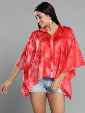 Red Rayon TieDyeTop- Petaline