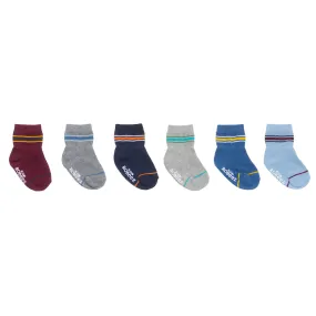 Robeez Infant Crew Socks 6-Pack / Boy - Varsity Stripes