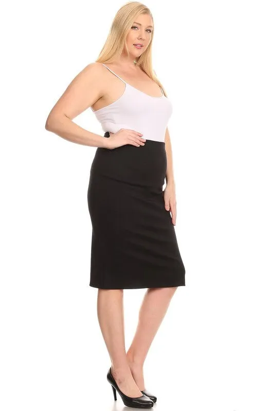 Royal Curves Black Pencil Midi-FINAL SALE-NOT ELIGIBLE FOR EXCHANGE OR REFUND