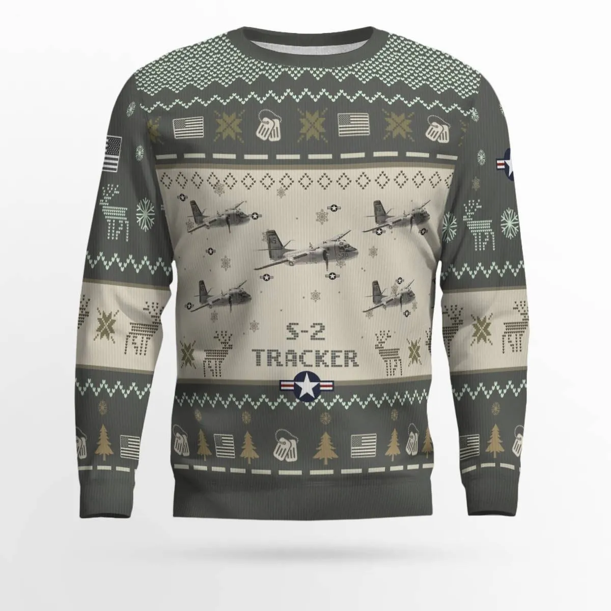 S-2 Tracker S2_Aircraft Ugly Sweater, Ugly Sweater Christmas Shirt for Men Dad Veteran