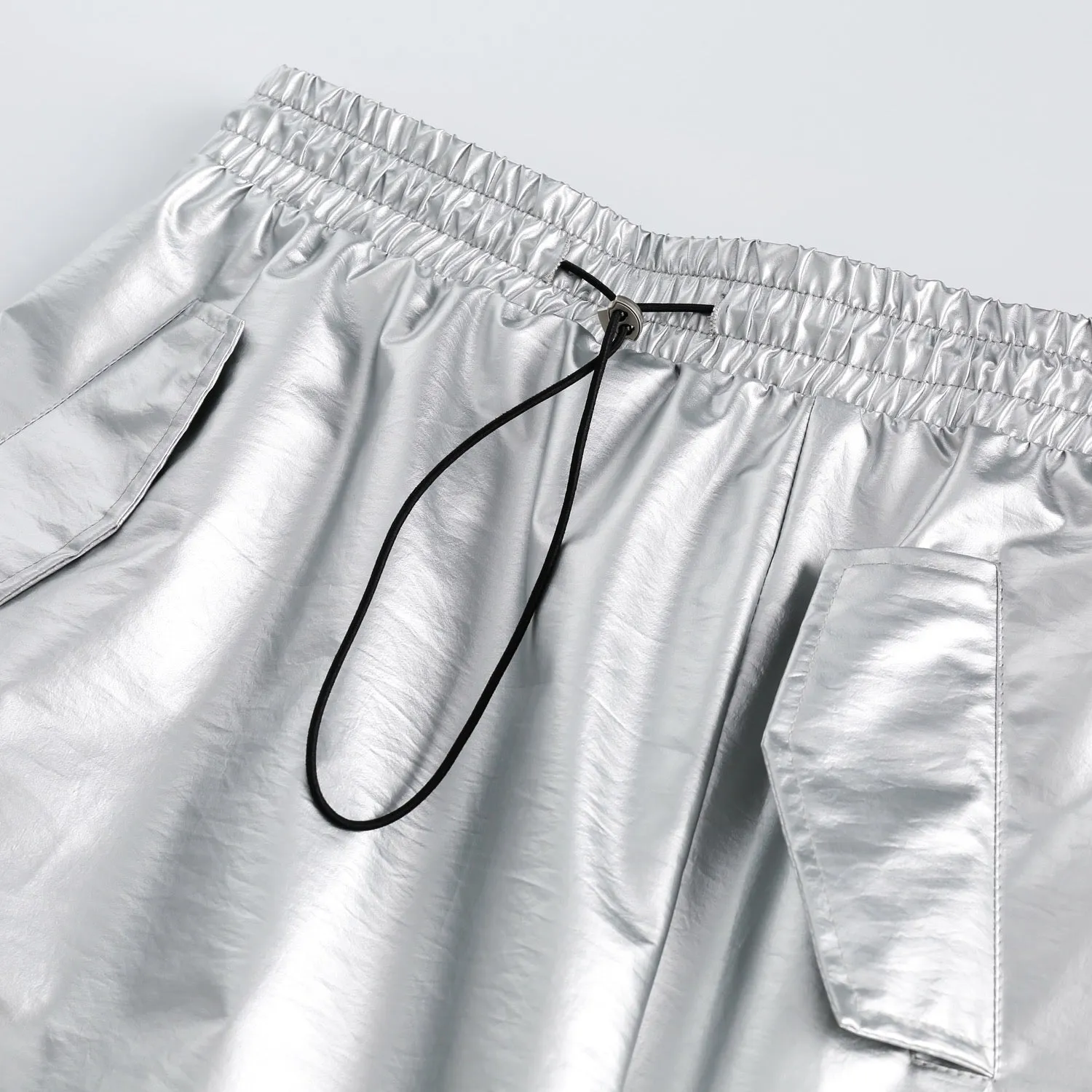 Silver Sheen Zip Skirt