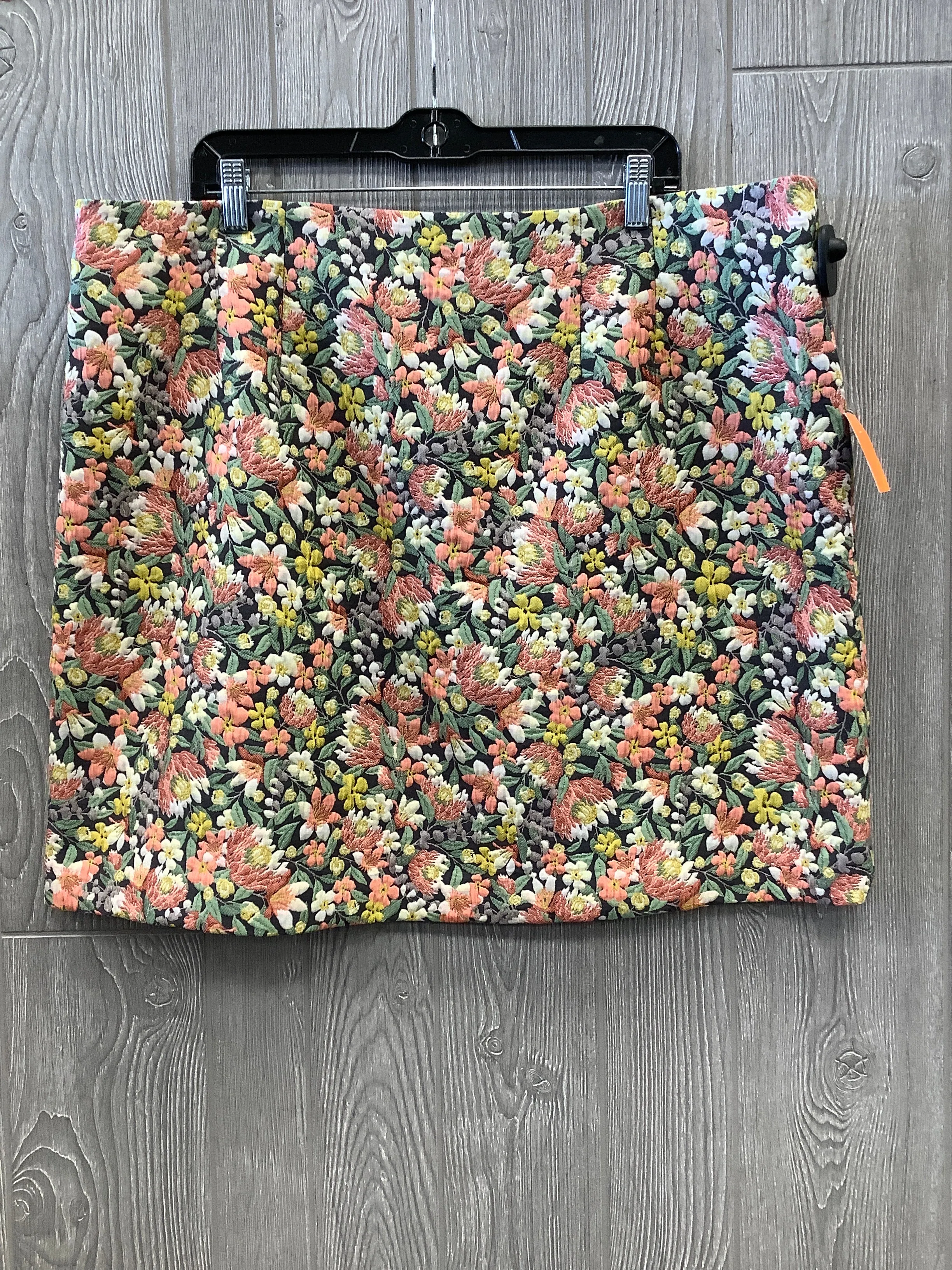 Skirt Midi By Loft In Floral Print, Size: 18