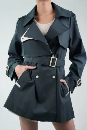 Slate Blue Trench Coat