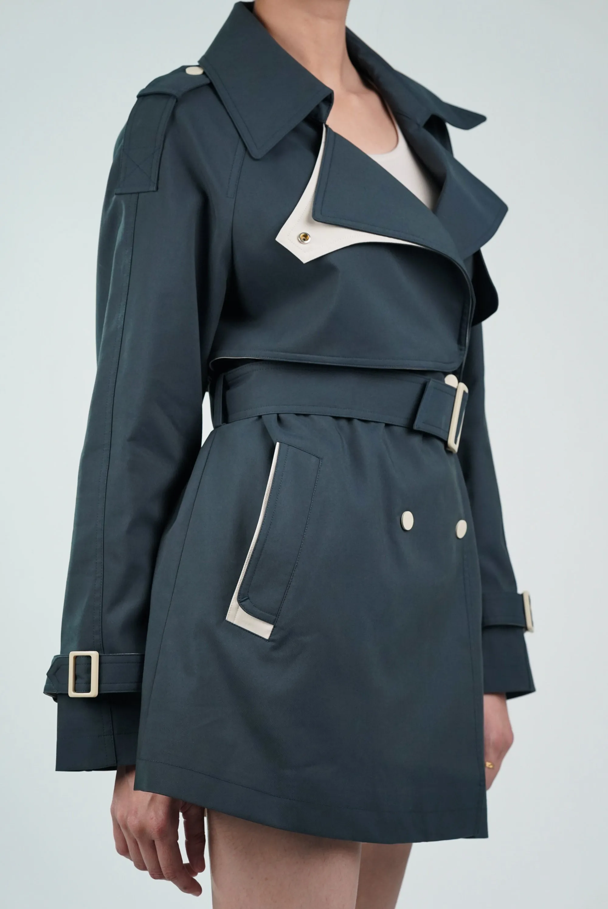 Slate Blue Trench Coat