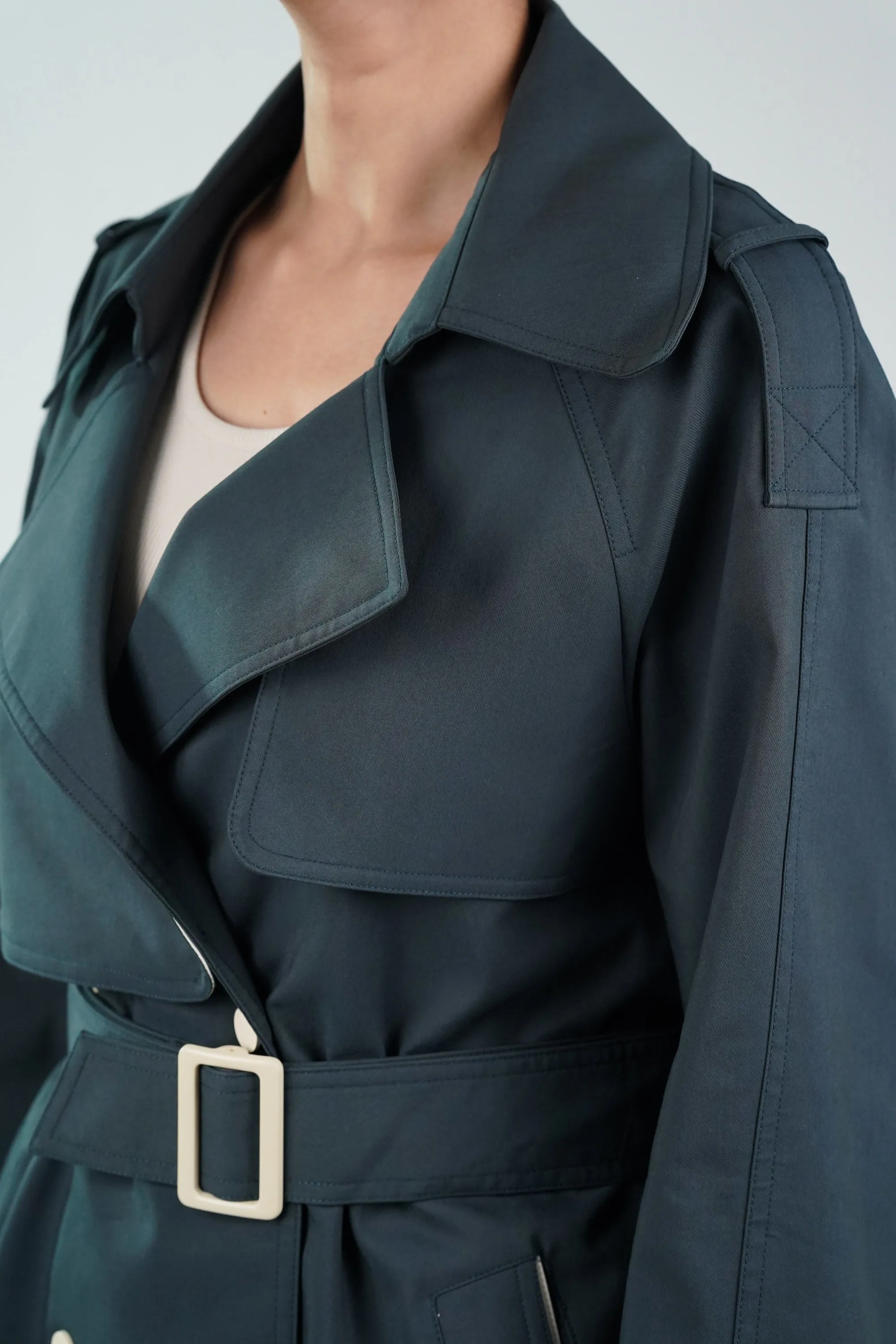 Slate Blue Trench Coat