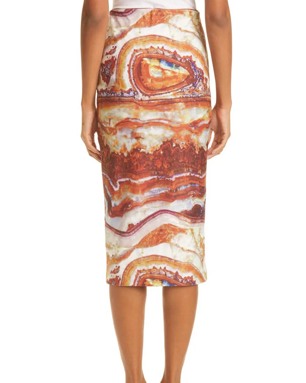 Sliced Agate Two Timer Reversable Midi Skirt