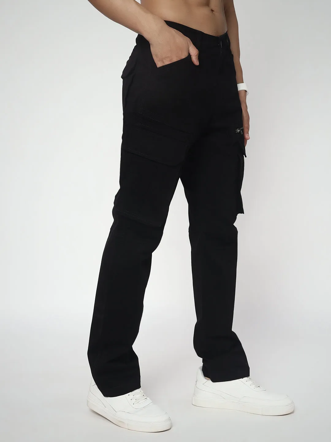 SLIM EIGHT POCKETS CARGO BLACK