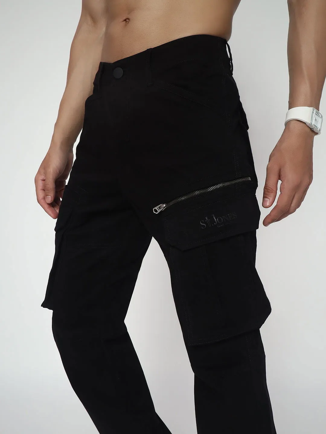 SLIM EIGHT POCKETS CARGO BLACK