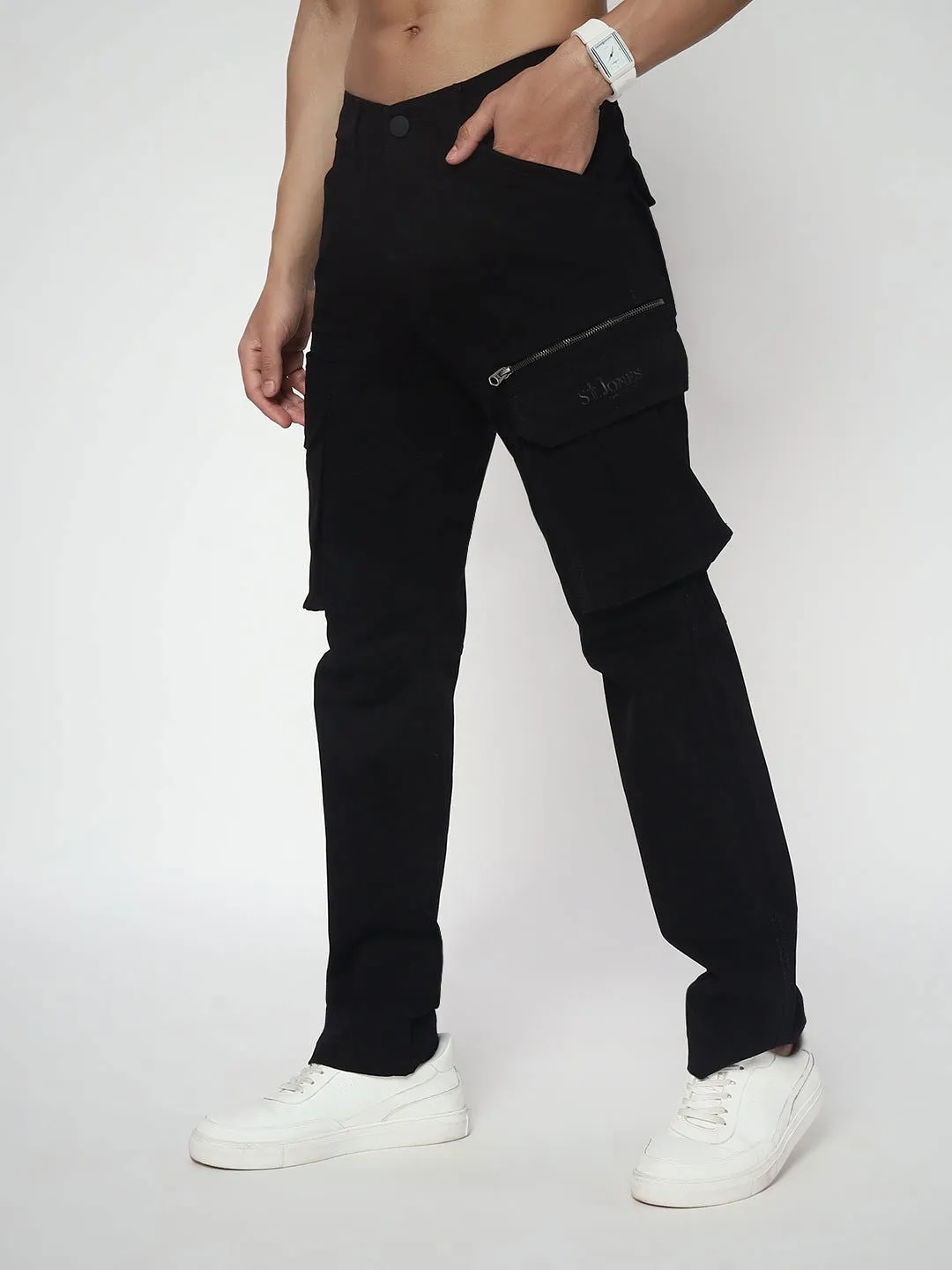 SLIM EIGHT POCKETS CARGO BLACK