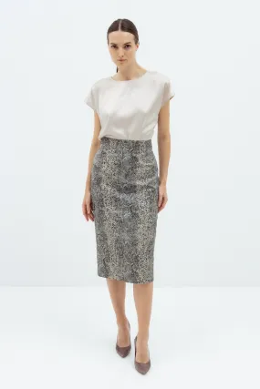 SNAKE PRINT PENCIL SKIRT