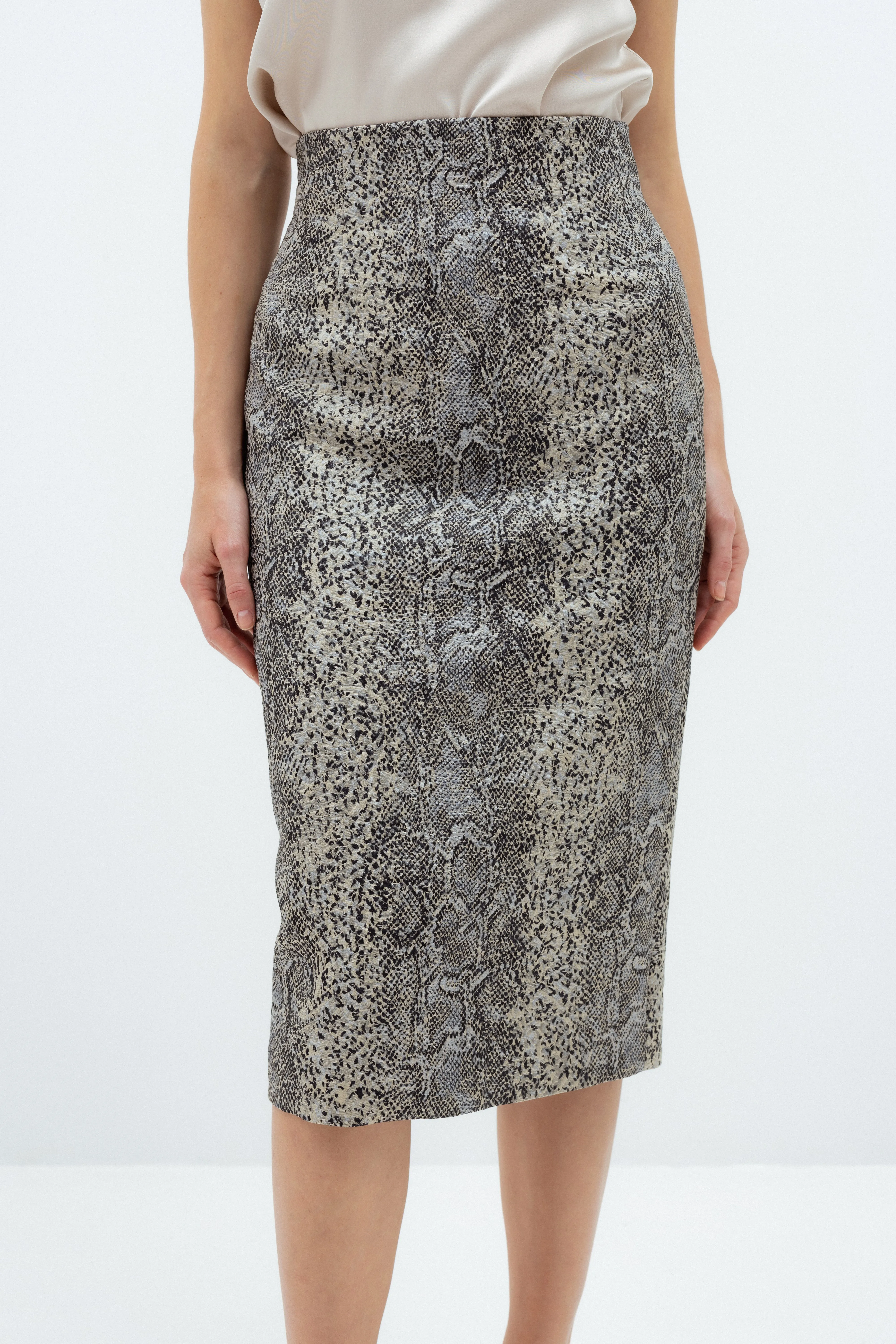 SNAKE PRINT PENCIL SKIRT