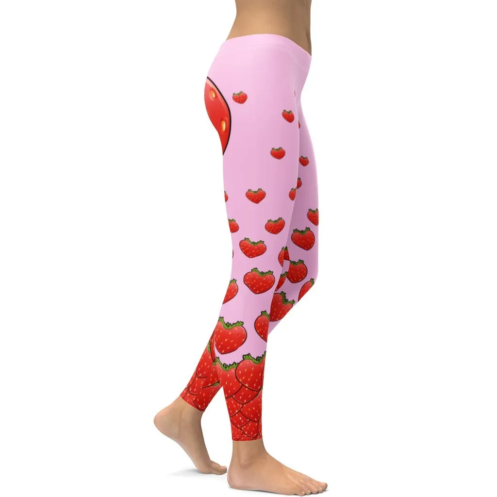 Strawberry Heart Shaped Leggings