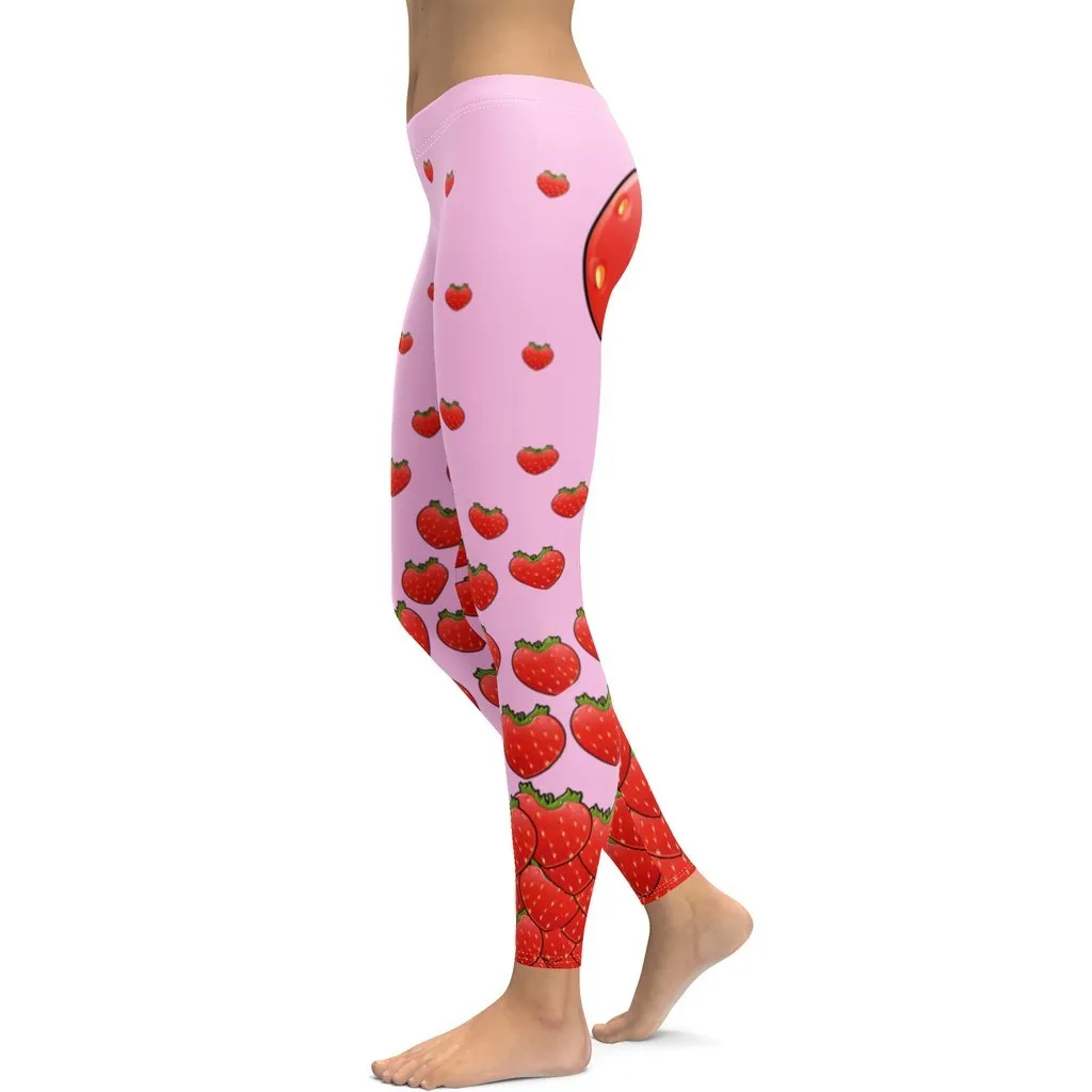 Strawberry Heart Shaped Leggings