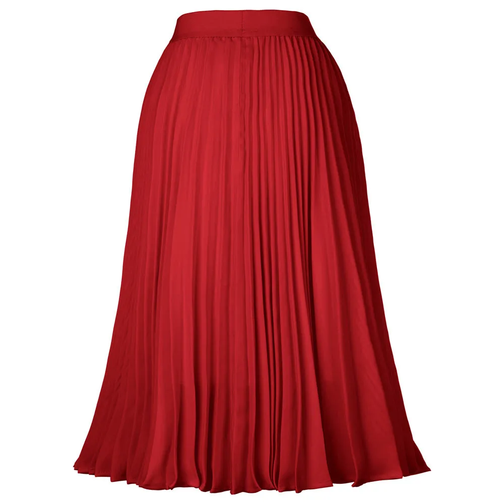 Stylish Fashion High Waist Pleated Swing A-Line Skirt