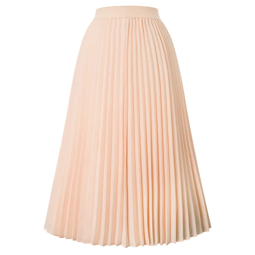 Stylish Fashion High Waist Pleated Swing A-Line Skirt