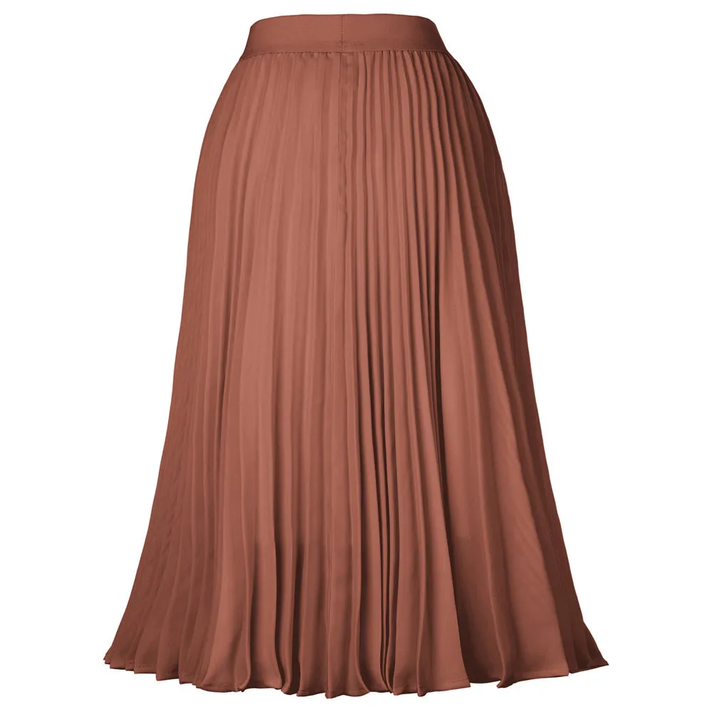 Stylish Fashion High Waist Pleated Swing A-Line Skirt