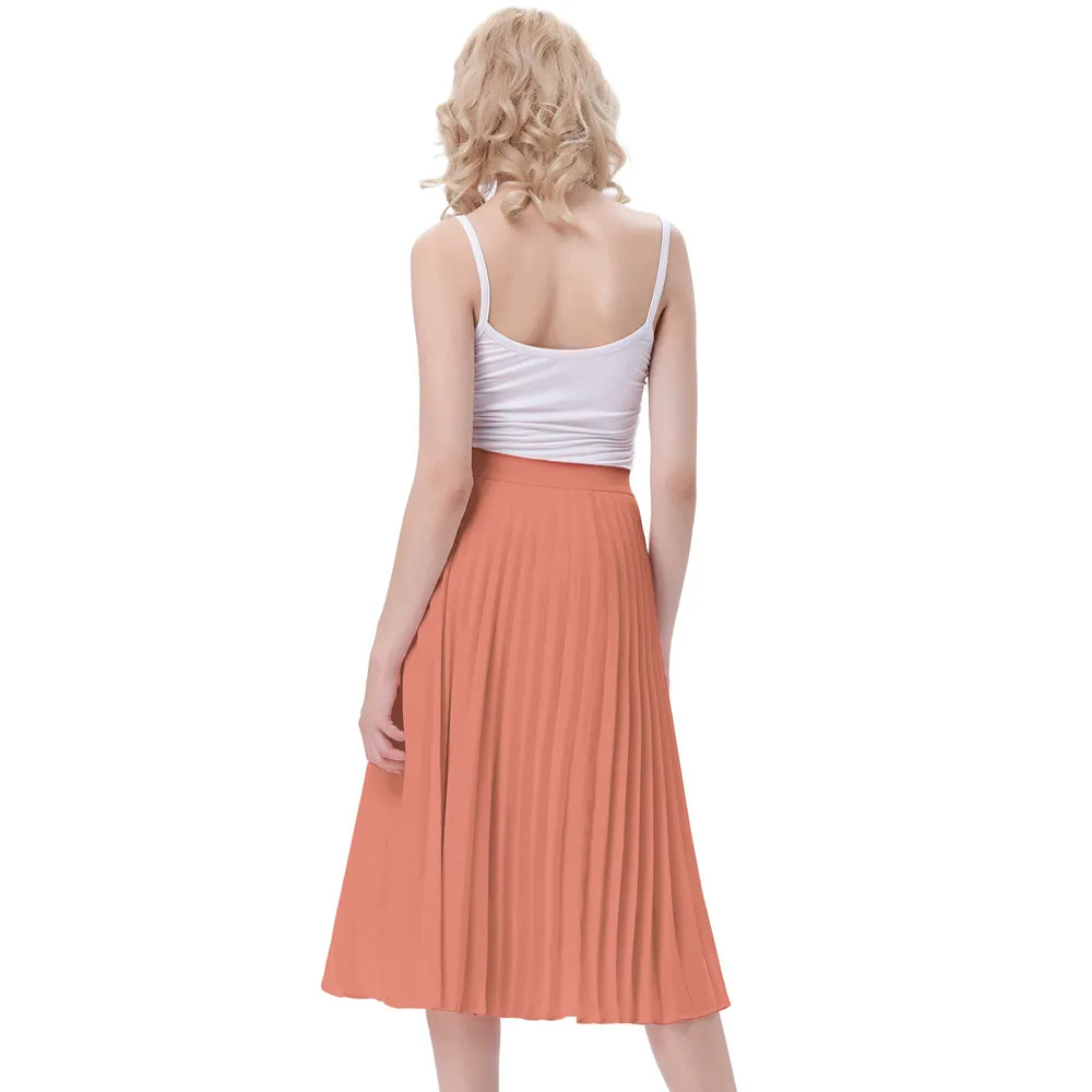 Stylish Fashion High Waist Pleated Swing A-Line Skirt