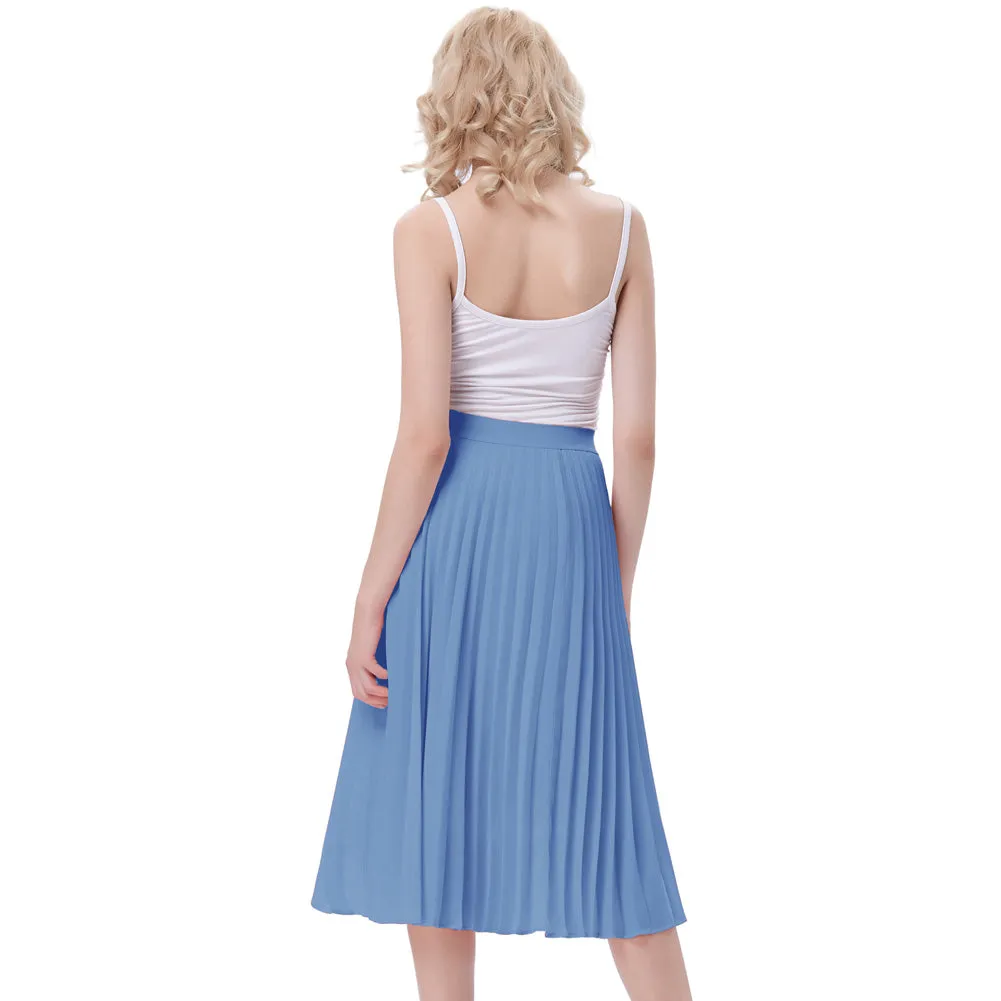 Stylish Fashion High Waist Pleated Swing A-Line Skirt