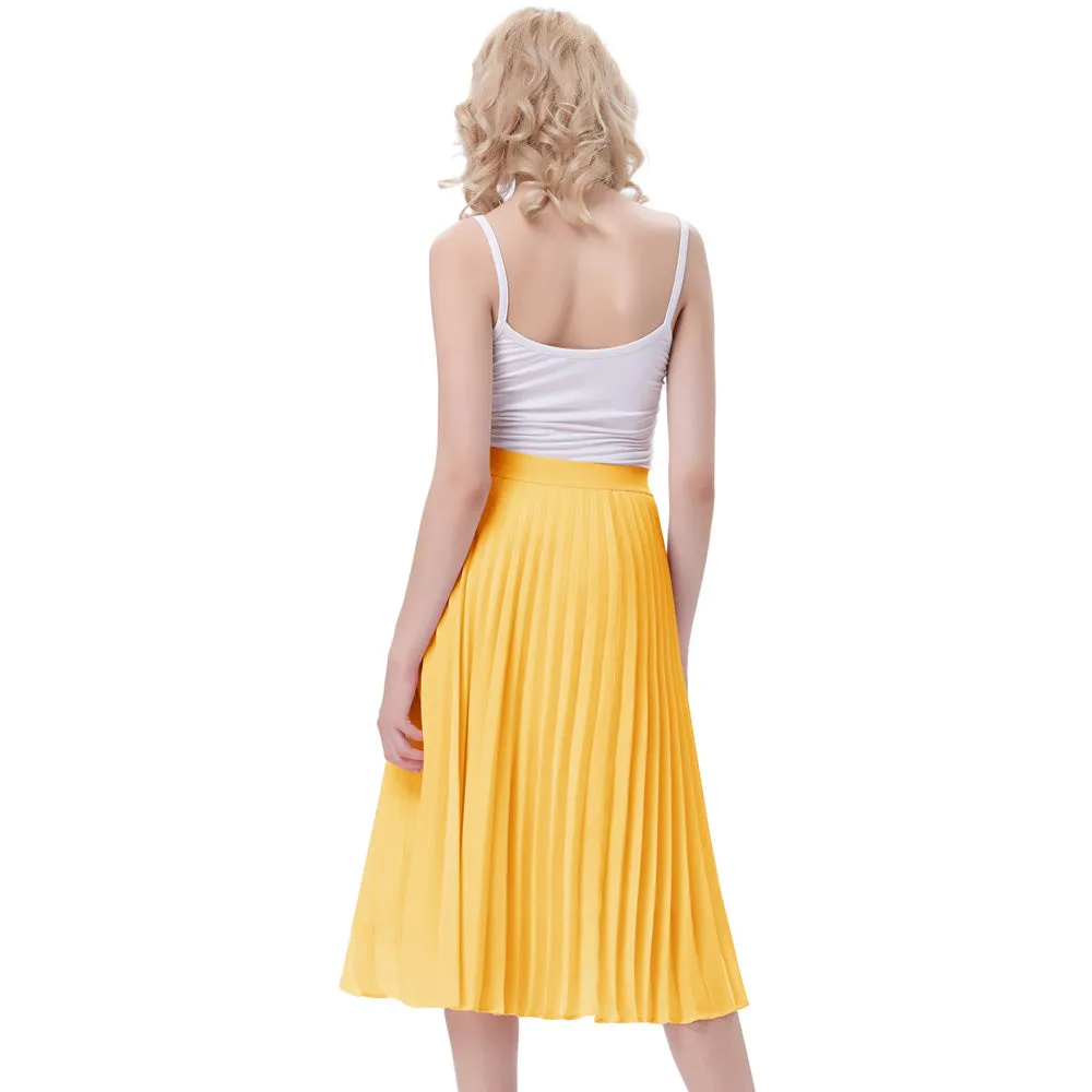 Stylish Fashion High Waist Pleated Swing A-Line Skirt