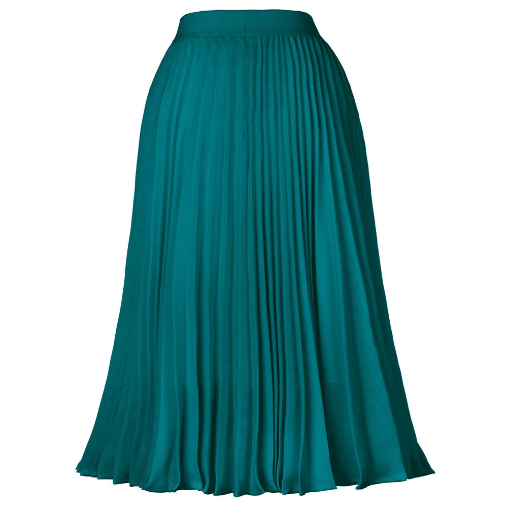 Stylish Fashion High Waist Pleated Swing A-Line Skirt