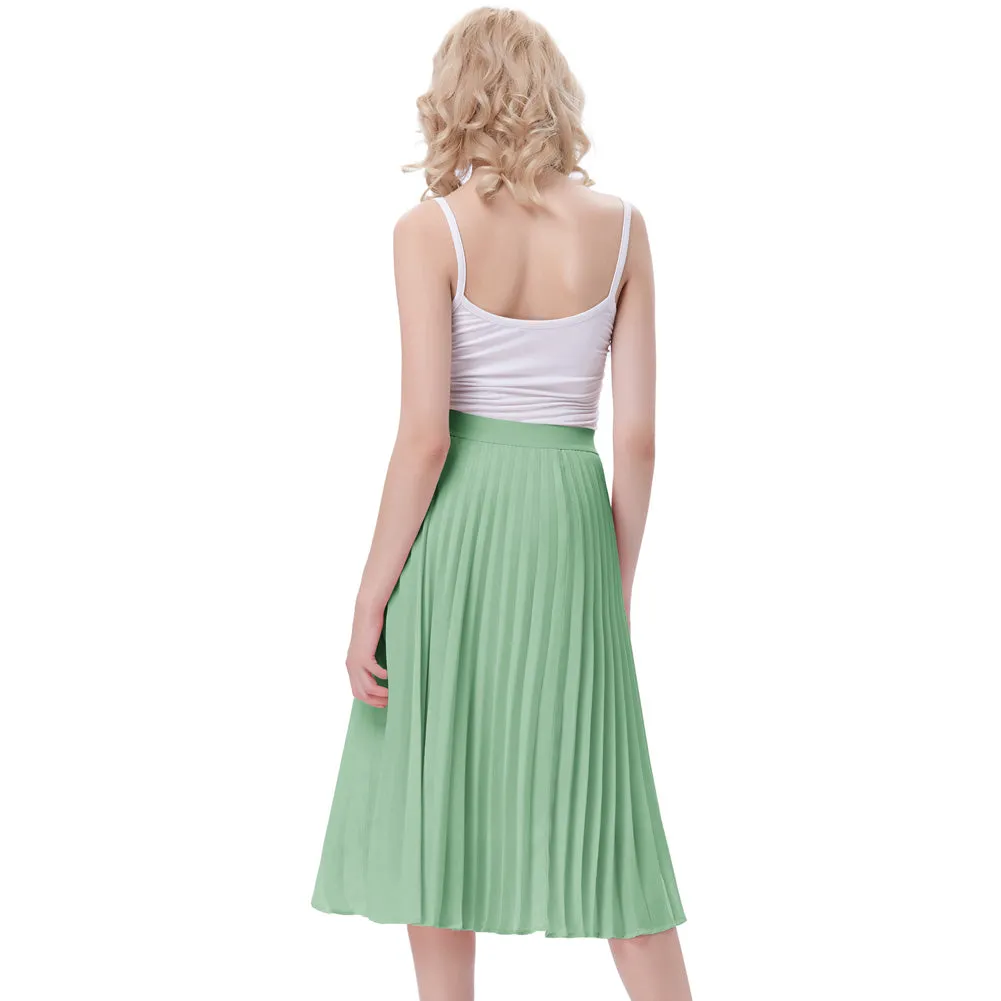 Stylish Fashion High Waist Pleated Swing A-Line Skirt