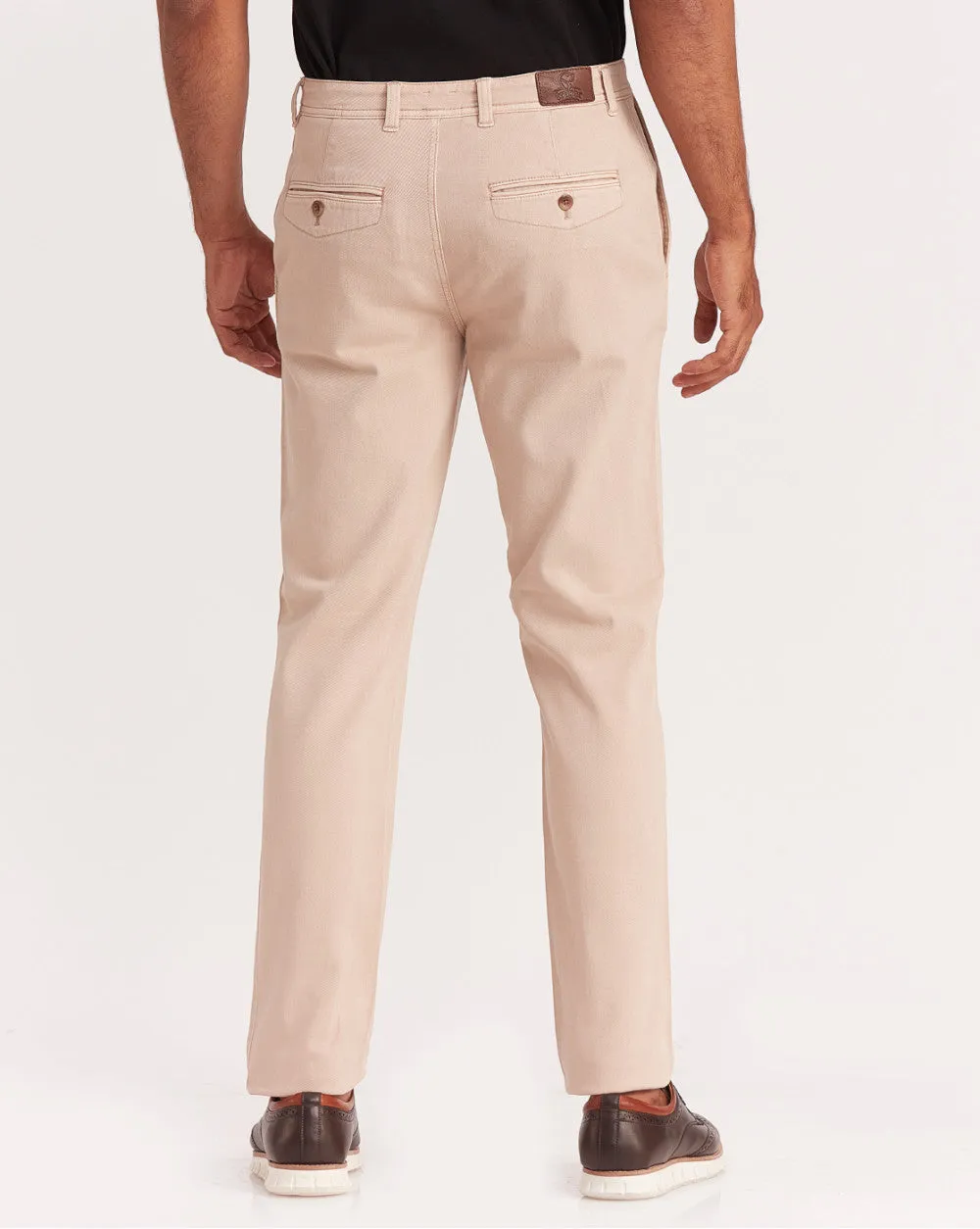 Tapered Fit Garment Dyed Chinos - Latte