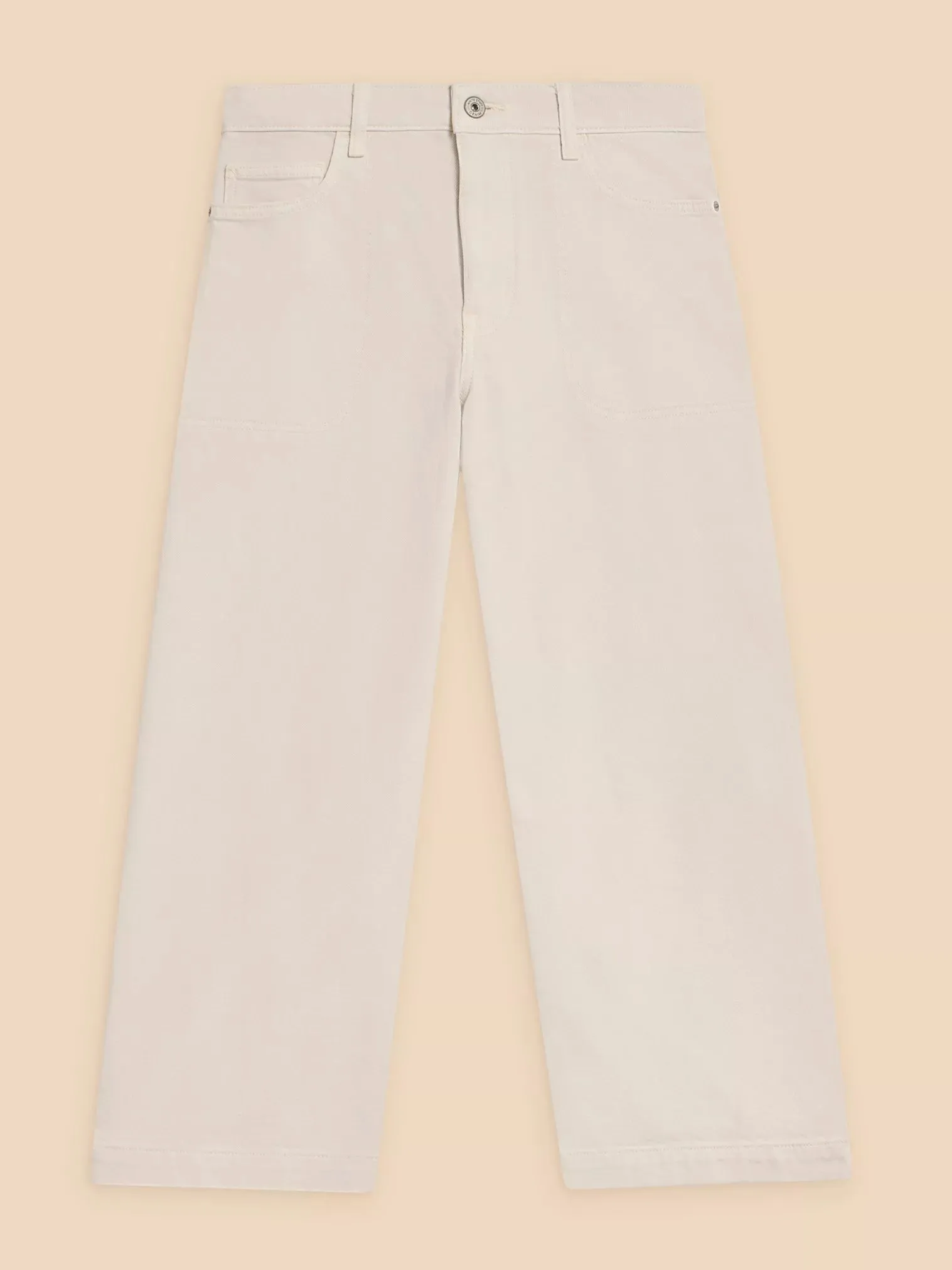 Tia Wide Leg Cropped Jeans - Natural White