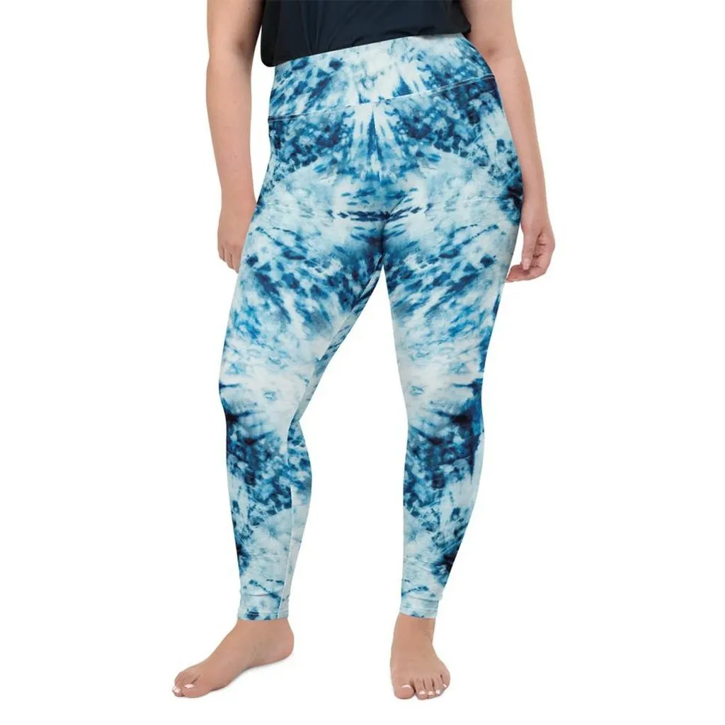 Tie Dye Indigo Plus Size Leggings