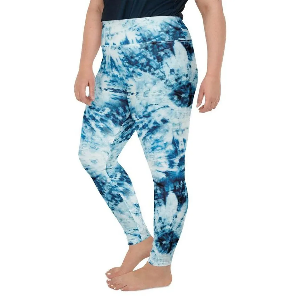 Tie Dye Indigo Plus Size Leggings