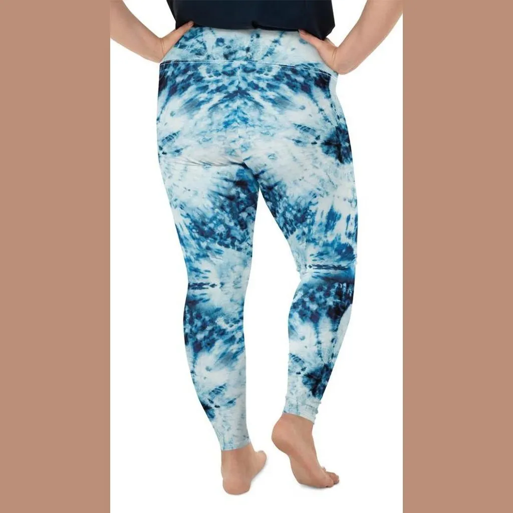 Tie Dye Indigo Plus Size Leggings