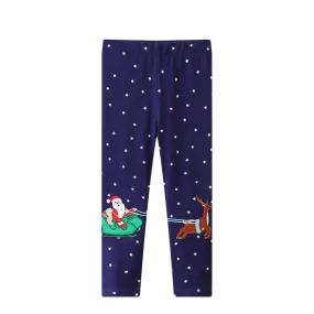 Toddler/Kid Girl's Christmas Santa Design Cotton Leggings