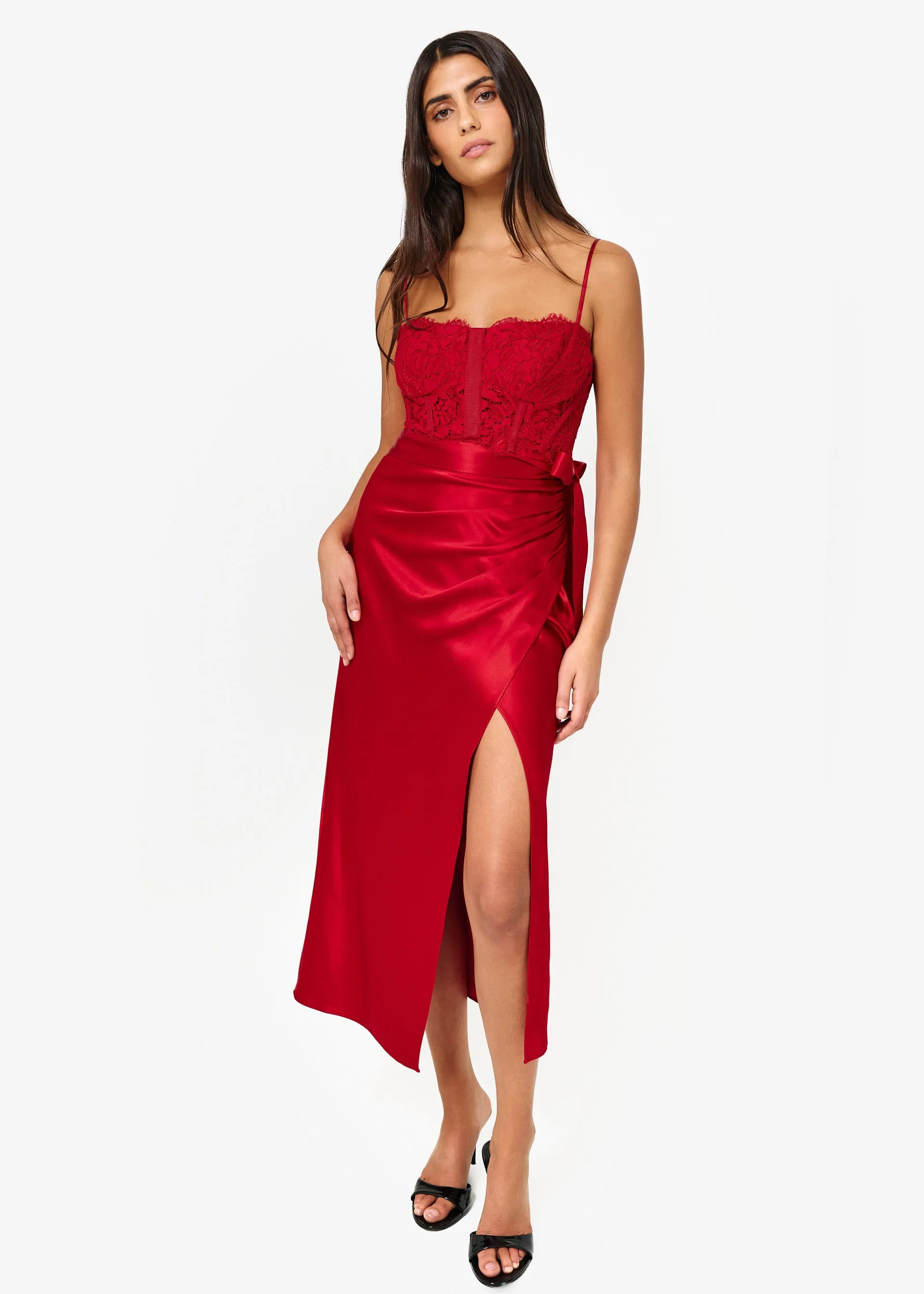 Tricia Corset Dress Cardinal