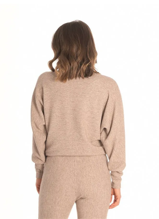 Turn around Miter Sweater in Taupe