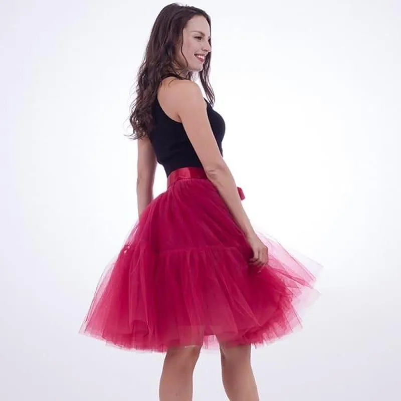 Tutu Tulle Skirt Vintage Midi Pleated Skirts