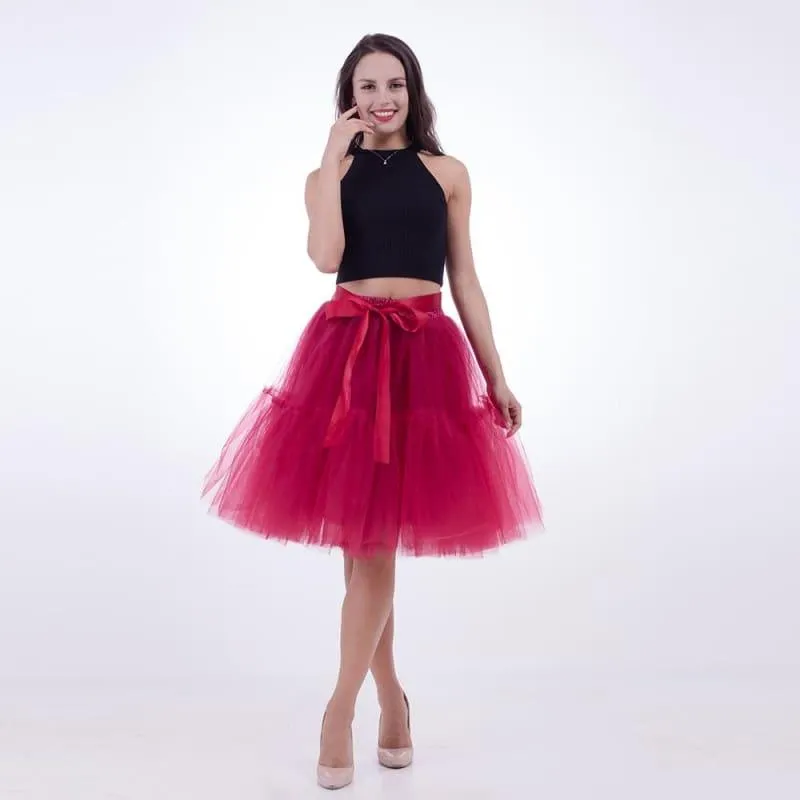 Tutu Tulle Skirt Vintage Midi Pleated Skirts