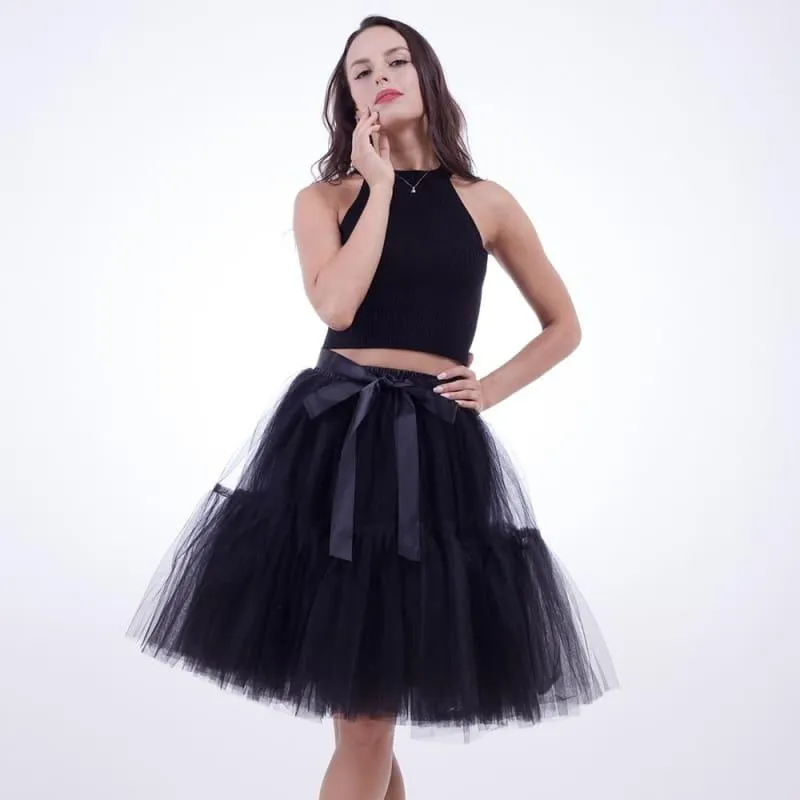 Tutu Tulle Skirt Vintage Midi Pleated Skirts