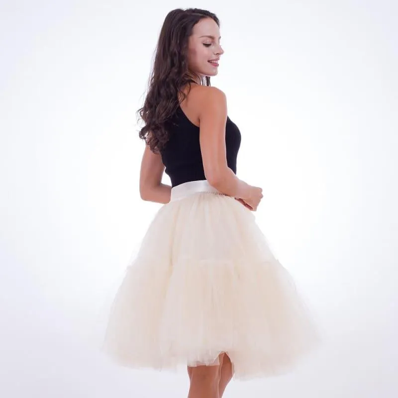 Tutu Tulle Skirt Vintage Midi Pleated Skirts