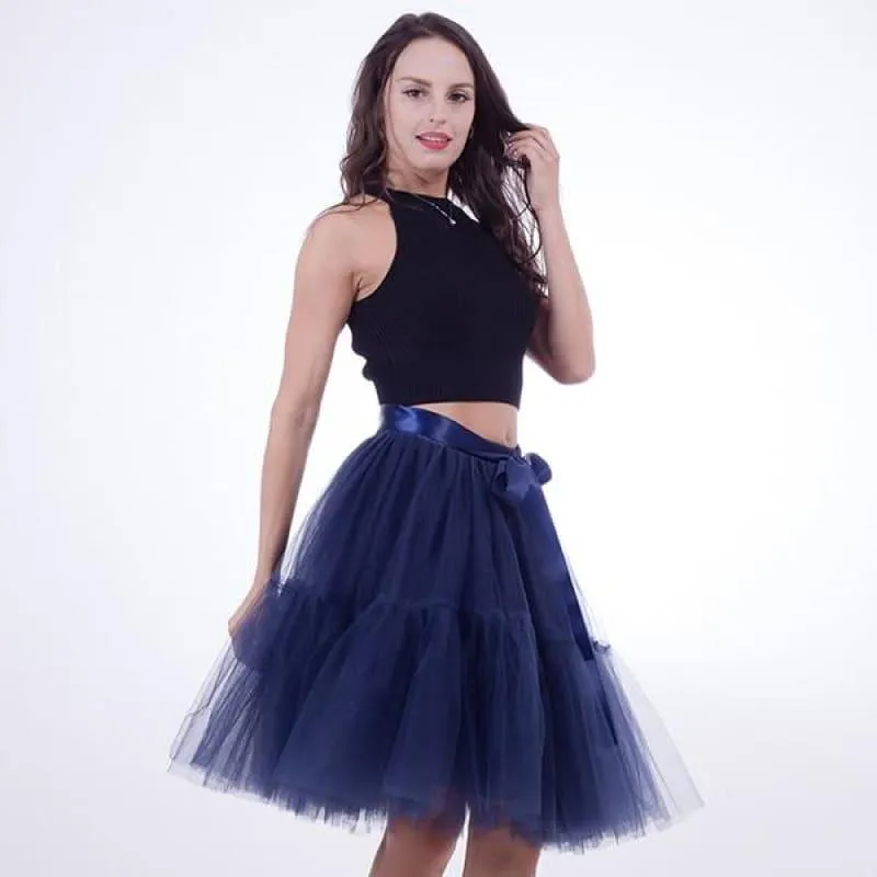 Tutu Tulle Skirt Vintage Midi Pleated Skirts