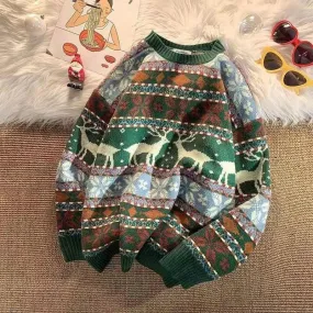 Ugly Christmas Sweater Deer Knitted